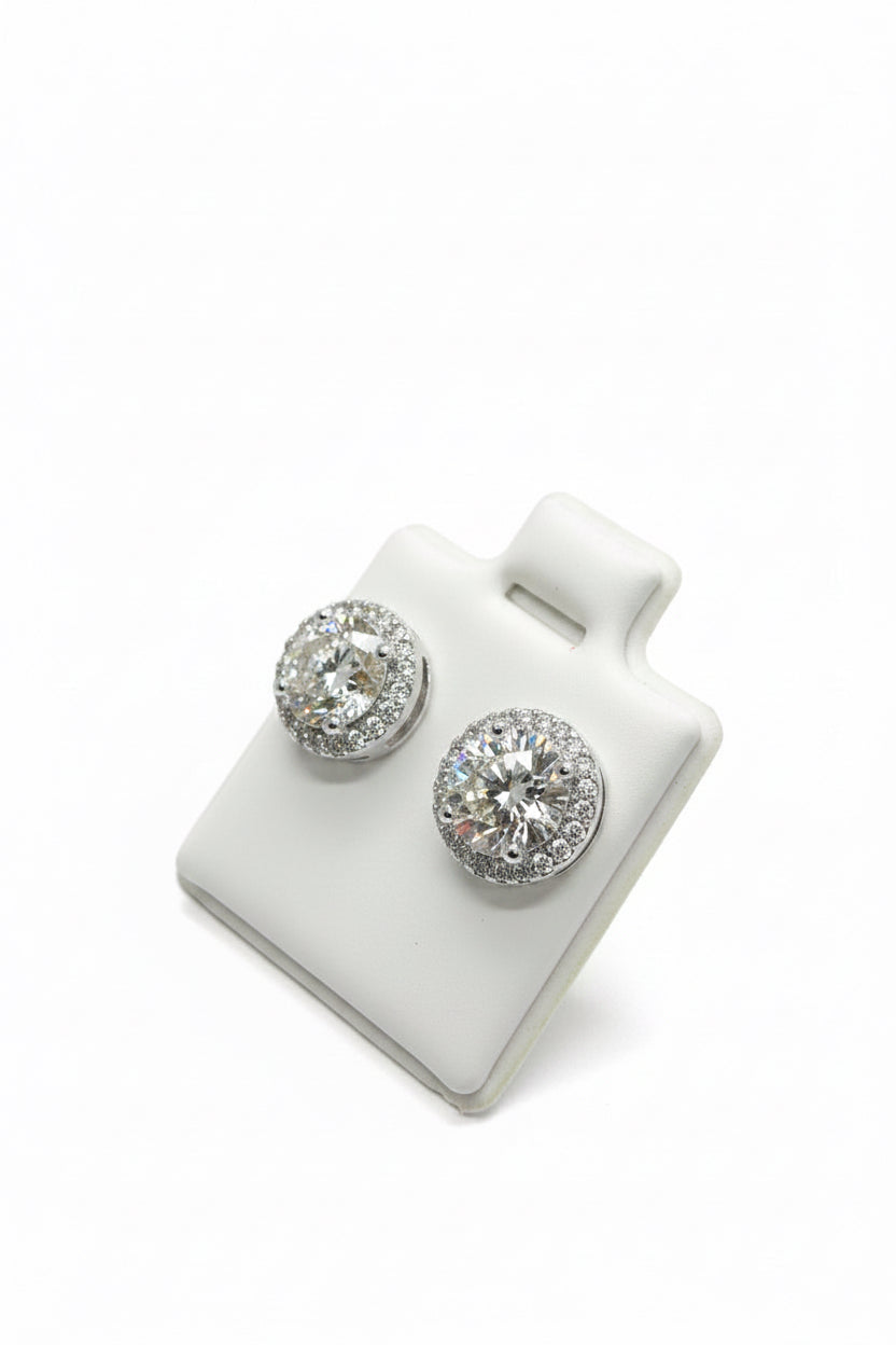 VVS Moissanite “Halo” Earring Studs