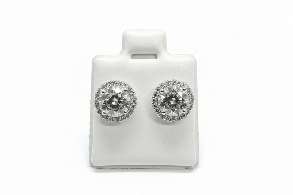VVS Moissanite “Halo” Earring Studs