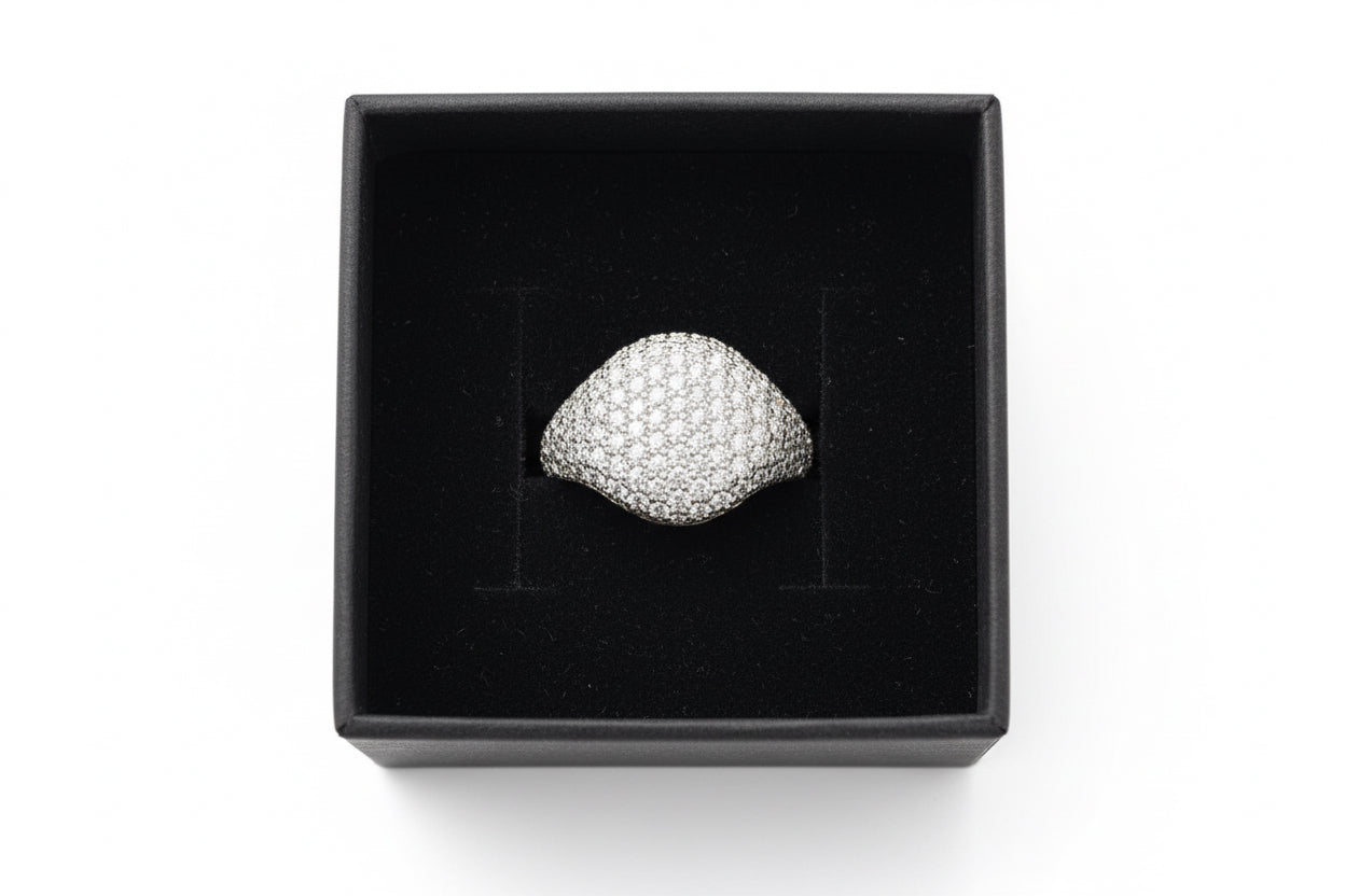 Moissanite Pavé Bubble Ring