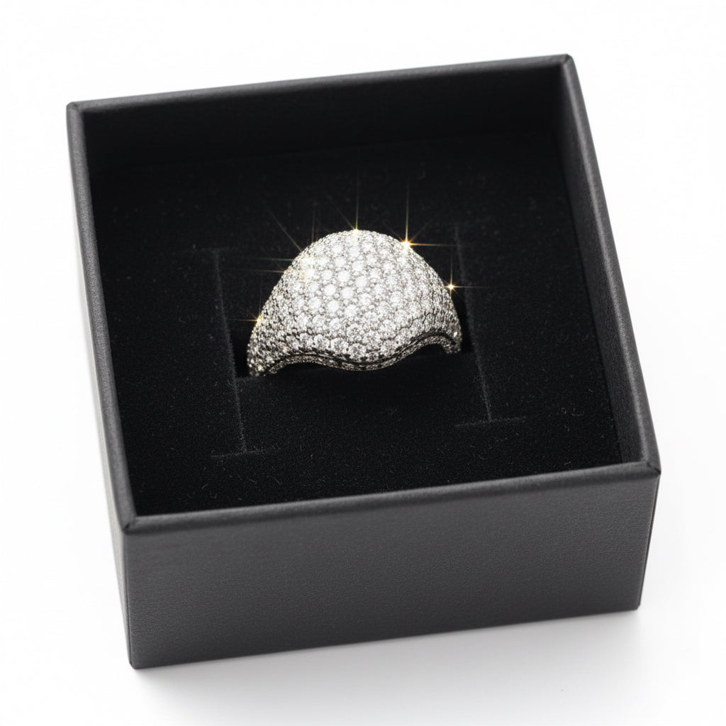 Moissanite Pavé Bubble Ring