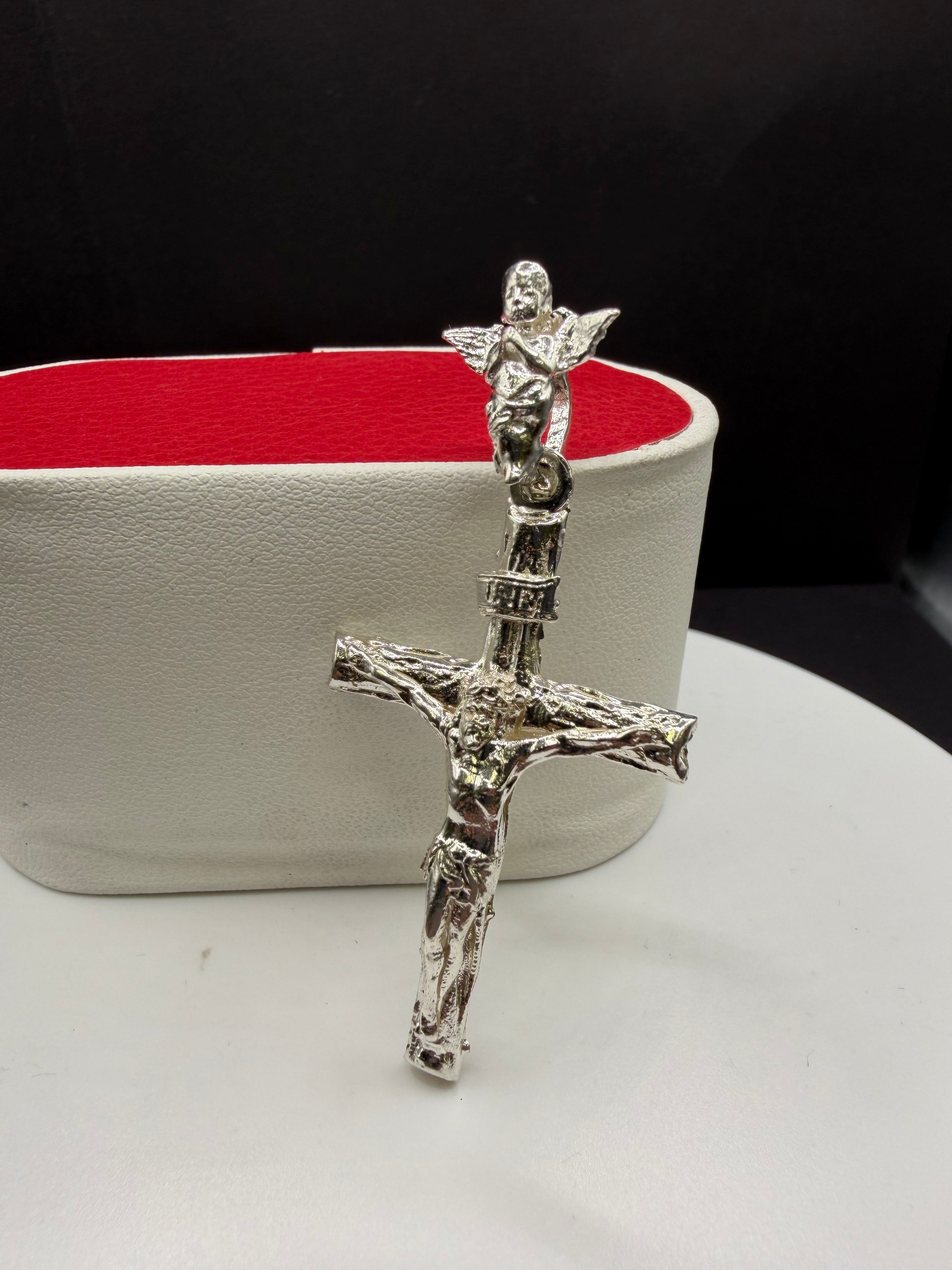 Silver Jesus on the Cross Pendant